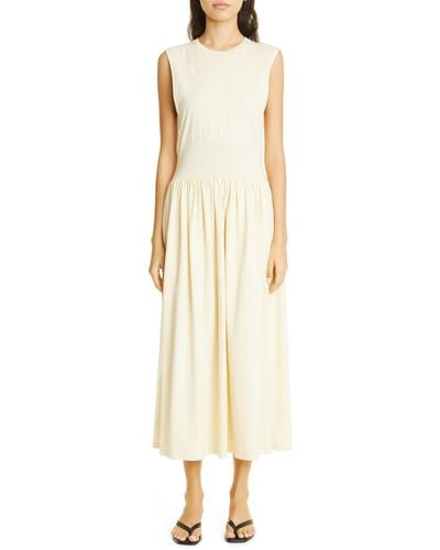 Totême Sleeveless Cotton Midi Dress - Natural