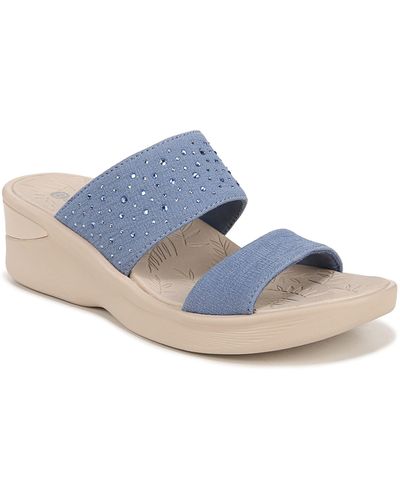 Bzees Sienna Crystal Embellished Slide Sandal - Blue