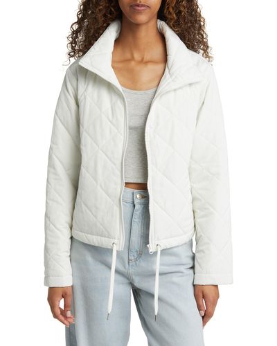 BP. Diamond Quilted Zip Jacket - White
