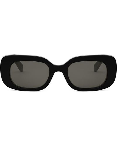 Celine Bold 3 Dots 51mm Rectangular Sunglasses - Black