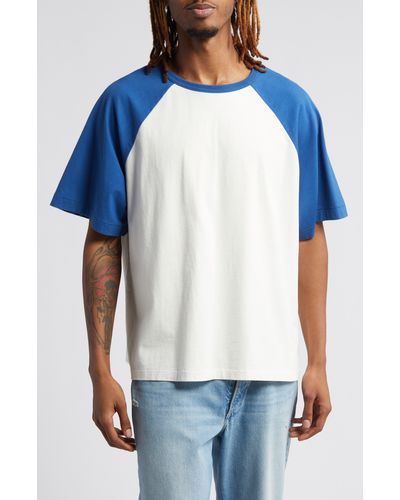 Elwood Oversize Short Sleeve Raglan T-shirt - Blue