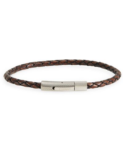 Jonas Studio Single Braided Leather Bracelet - Brown