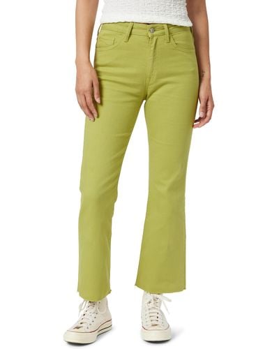 Mavi Anika High Waist Fray Hem Crop Flare Jeans - Green