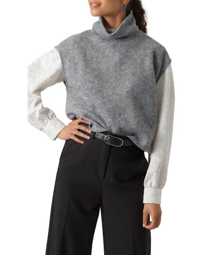 Vero Moda Blis Cap Sleeve Turtleneck Sweater - Black