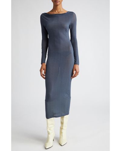 Paloma Wool Suarez Check Long Sleeve Dress - Blue