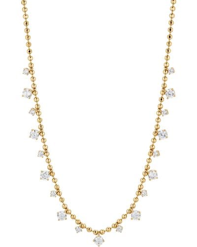 Nadri Twilight Cubic Zirconia Shaky Ball Chain Necklace - Metallic