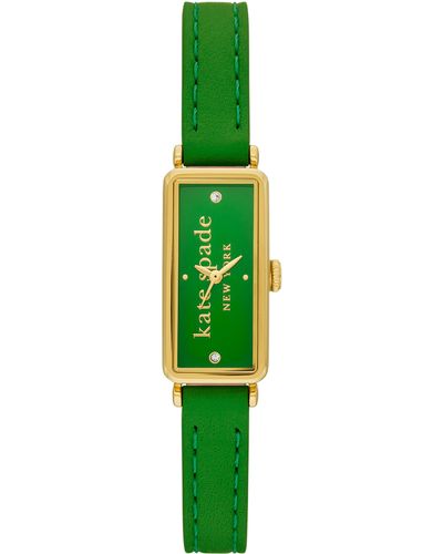 Kate Spade Rosedale Leather Strap Watch - Green