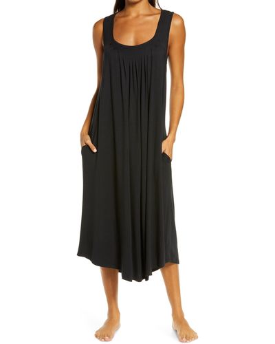 Papinelle Pleated Nightgown - Black