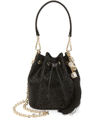 Judith Leiber Piper Crystal Embellished Bucket Bag - Black