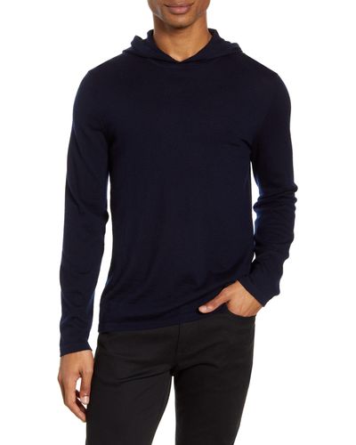 Vince Wool & Cashmere Pullover Hoodie - Blue