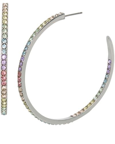 Kurt Geiger Pastel Crystal Inside Out Hoop Earrings - White