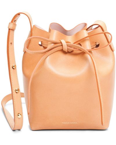 Mansur Gavriel Mini Mini Leather Bucket Bag - Orange