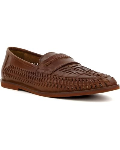 Dune Brickles Woven Loafer - Brown