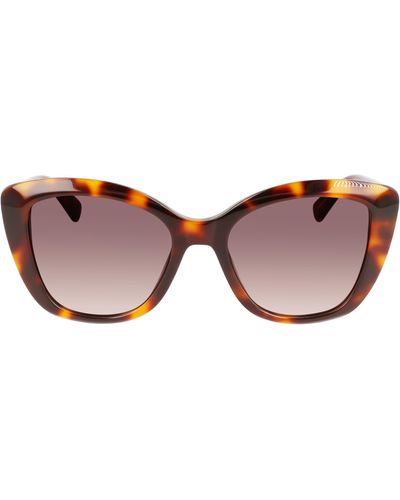 Longchamp Roseau 54mm Butterfly Sunglasses - Brown