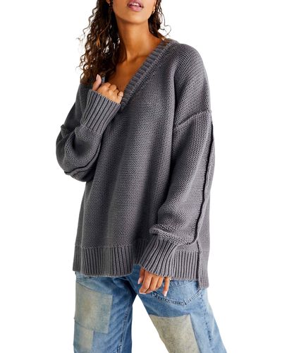 Free People Alli V-neck Sweater - Gray