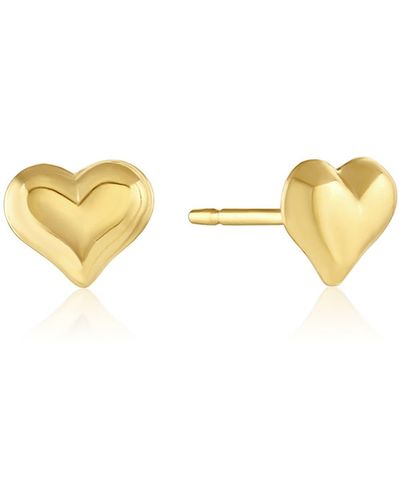SET & STONES Heart Stud Earrings - Metallic