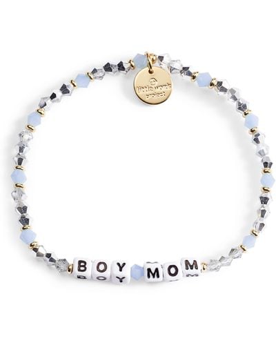 Little Words Project Boy Mom Beaded Stretch Bracelet - Metallic