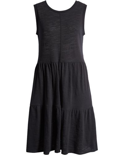 Caslon Caslon(r) Sleeveless Tiered Jersey Dress - Black
