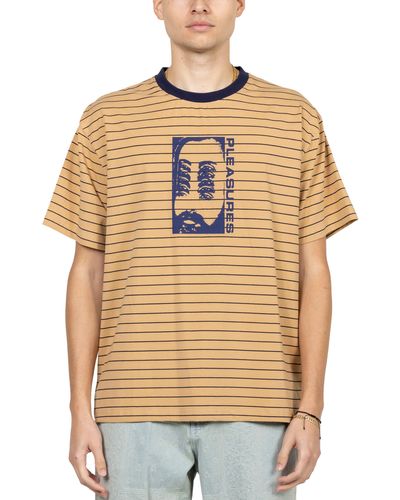 Pleasures Foresight Oversize Stripe Graphic T-shirt - Natural
