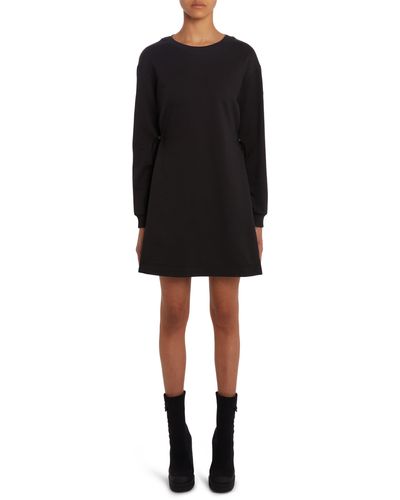 Moncler Long Sleeve Skater Sweatshirt Dress - Black
