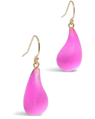 Alexis Lucite Dewdrop Earrings - Pink