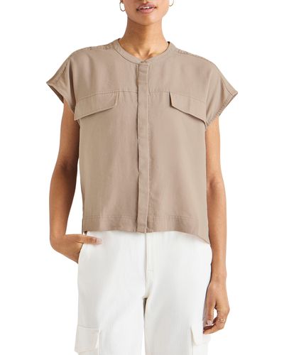 Splendid Kamryn Boxy Short Sleeve Button-up Shirt - Multicolor