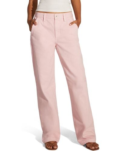 FAVORITE DAUGHTER The Taylor Cotton Straight Leg Pants - Pink