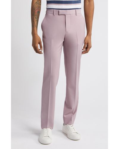 Open Edit Solid Extra Trim Wool Blend Pants - Pink