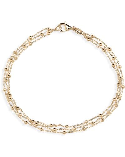 Bony Levy 14k Gold Triple Strand Beaded Bracelet - Metallic