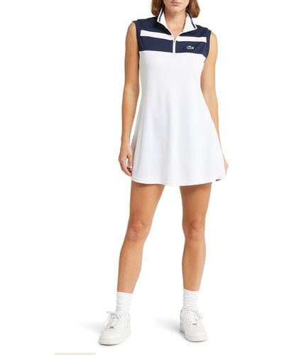 Lacoste X Bandier Quarter Zip Performance Sport Dress & Shorts Set - White