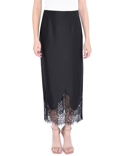 Wayf Venice Lace Trim Slip Skirt - Black