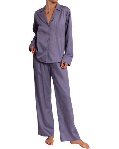 EVERYDAY RITUAL Allison/angela Cotton Pajamas - Purple
