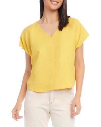 Karen Kane Dolman Sleeve Top - Yellow