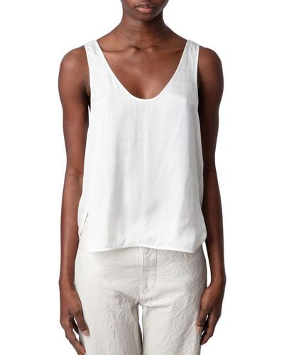 Zadig & Voltaire Carys Satin Tank Top - White