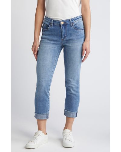 Kut From The Kloth Amy Straight Leg Crop Roll-up Jeans - Blue