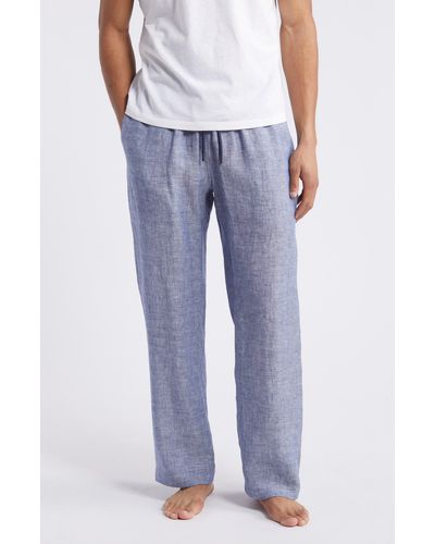 Daniel Buchler Linen Pajama Pants - Blue