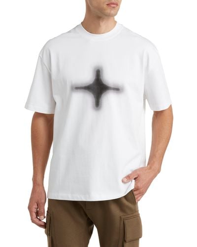Tombogo T-star Half Tone Cotton Graphic T-shirt - White