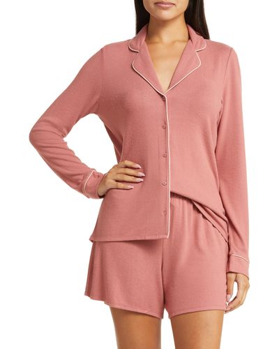Nordstrom Brushed Hacci Short Pajamas - Pink