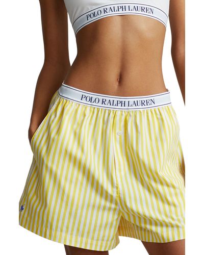 Polo Ralph Lauren Cotton Boxer Pajama Shorts - Yellow