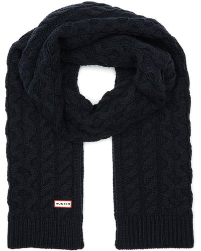 HUNTER Cable Knit Scarf - Blue
