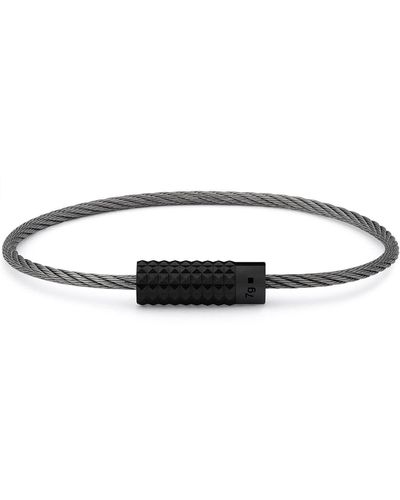 Le Gramme 7g Black Ceramic Pyramid Cable Bracelet