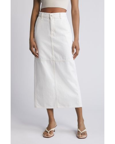 Madewell Carpenter Denim Maxi Skirt - White
