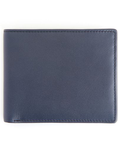 ROYCE New York Rfid Leather Bifold Wallet - Blue