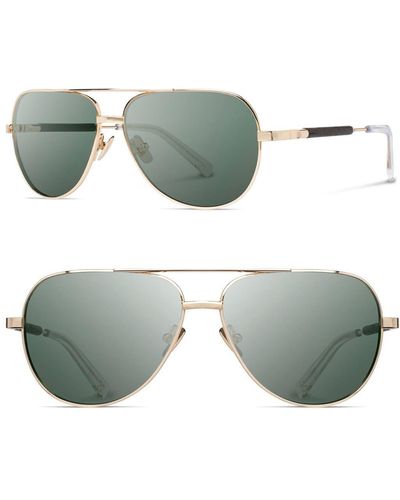 Shwood 'redmond' 58mm Titanium & Wood Sunglasses - Green