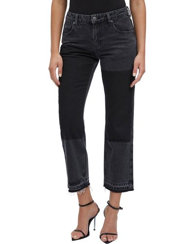 Bardot Marlowe Patch Denim Crop Jeans - Black
