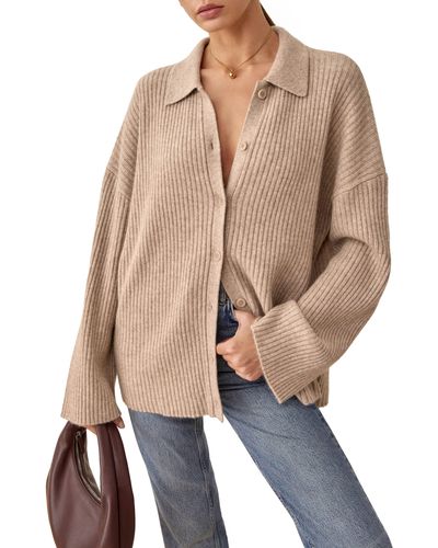 Reformation Fantino Recycled Cashmere Blend Cardigan - Natural