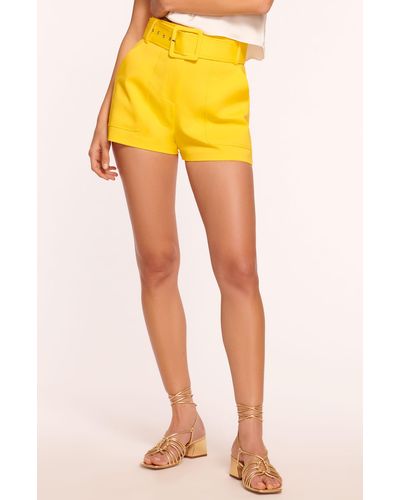Ramy Brook Kasey Belted Shorts - Yellow
