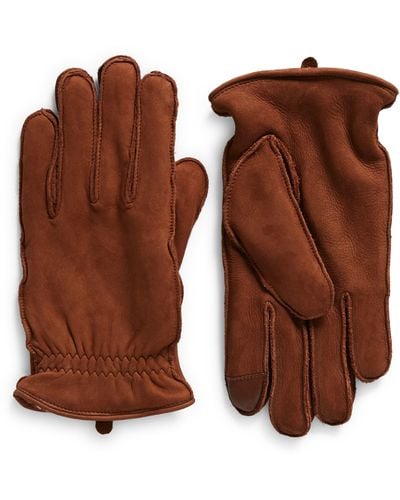 Nordstrom Faux Fur Lined Tech Gloves - Brown