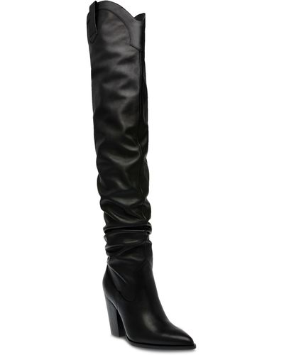 Steve Madden Landy Slouch Pointed Toe Over The Knee Boot - Black