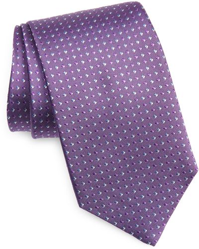 David Donahue Dot Silk Tie - Purple